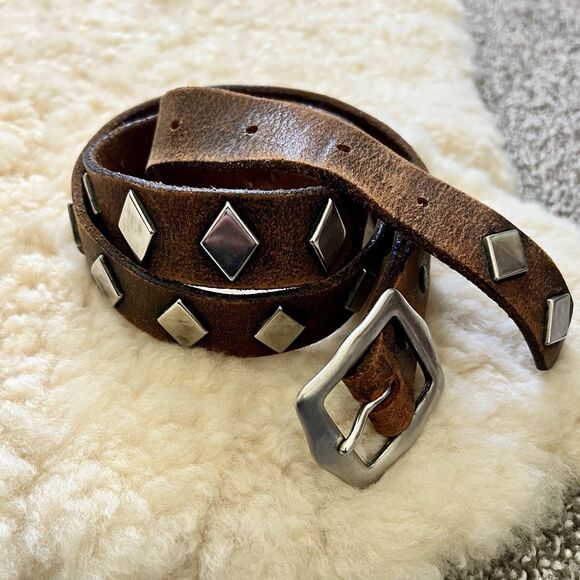 Vintage Rugby Ralph Lauren Handmade Leather Belt with Brass Hardware Unisex main image 6